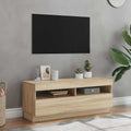 TV-Schrank mit LED-Leuchten Sonoma-Eiche 100x35x40 cm