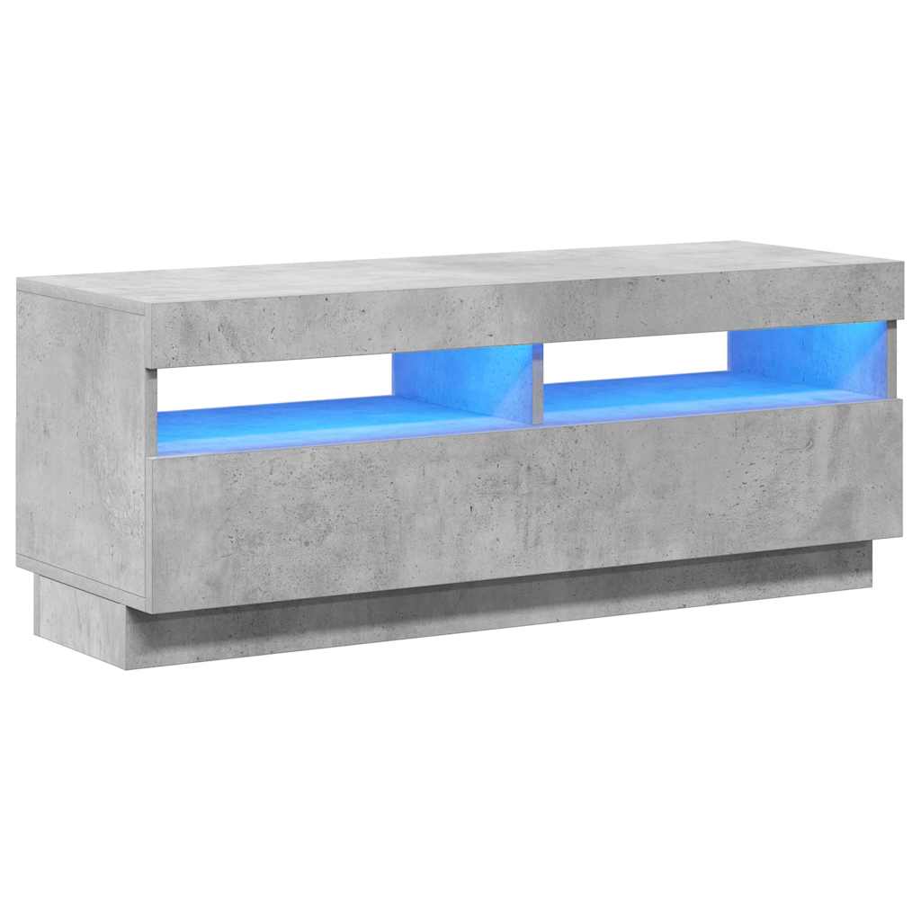 TV-Schrank mit LED-Beleuchtung Betongrau 100x35x40 cm