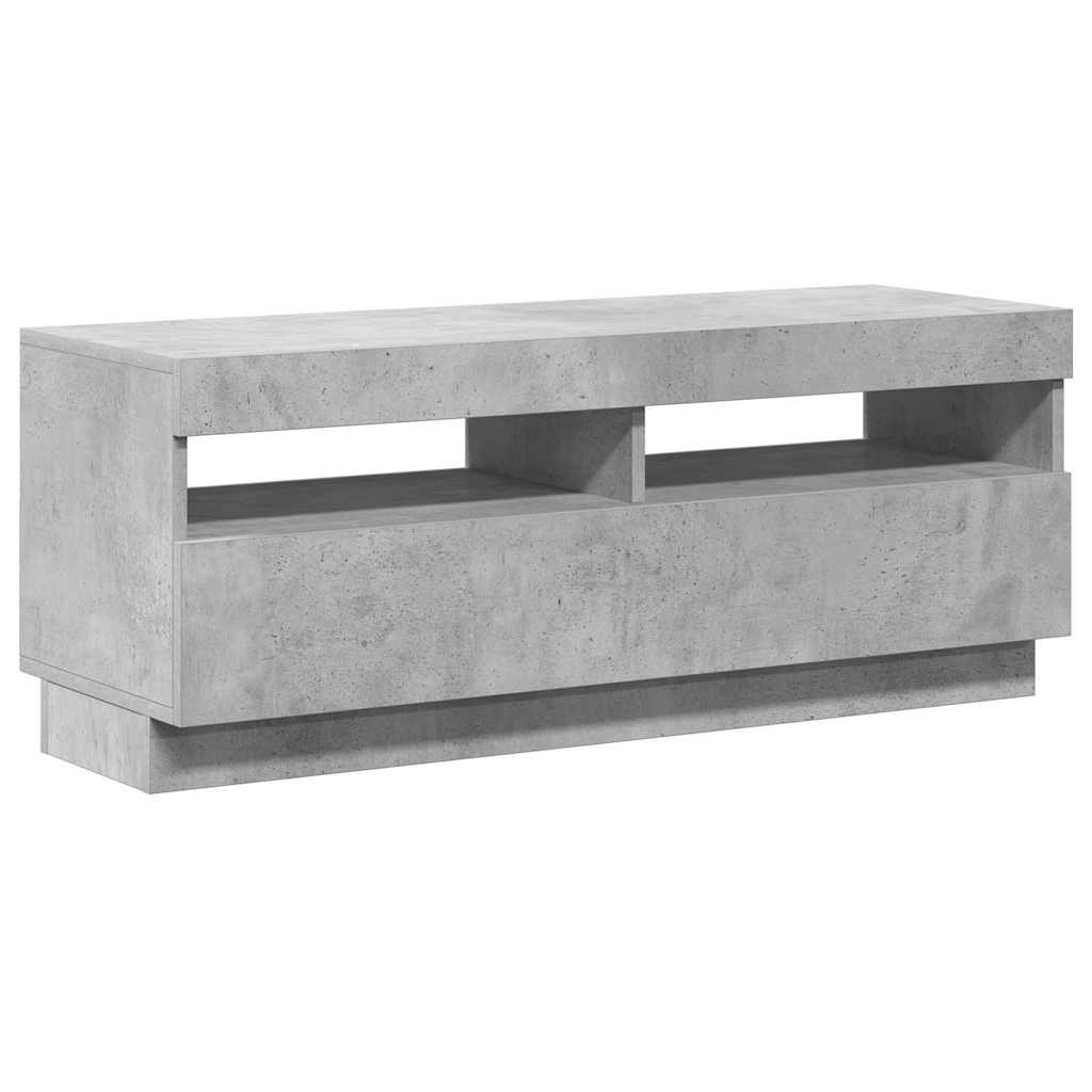 TV-Schrank mit LED-Beleuchtung Betongrau 100x35x40 cm
