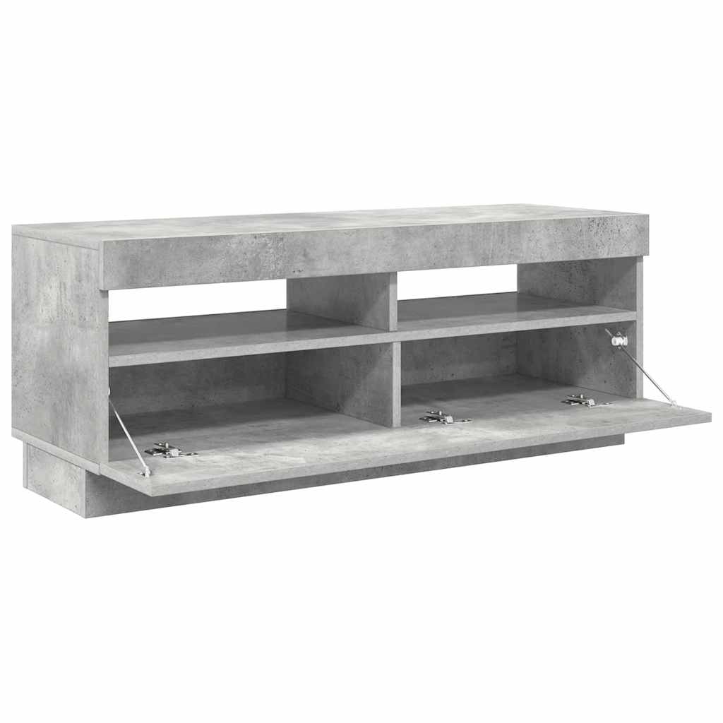 TV-Schrank mit LED-Beleuchtung Betongrau 100x35x40 cm