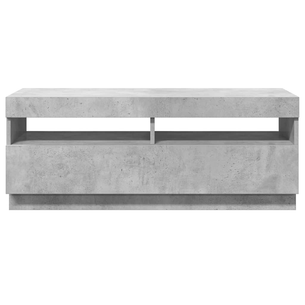 TV-Schrank mit LED-Beleuchtung Betongrau 100x35x40 cm