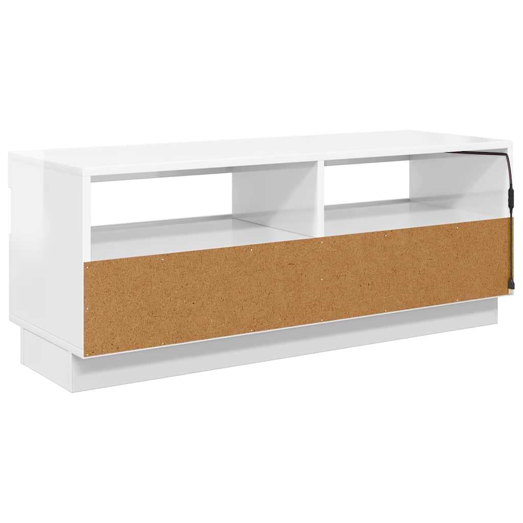 TV-Schrank mit LED-Leuchten Hochglanz-Weiß 100x35x40 cm