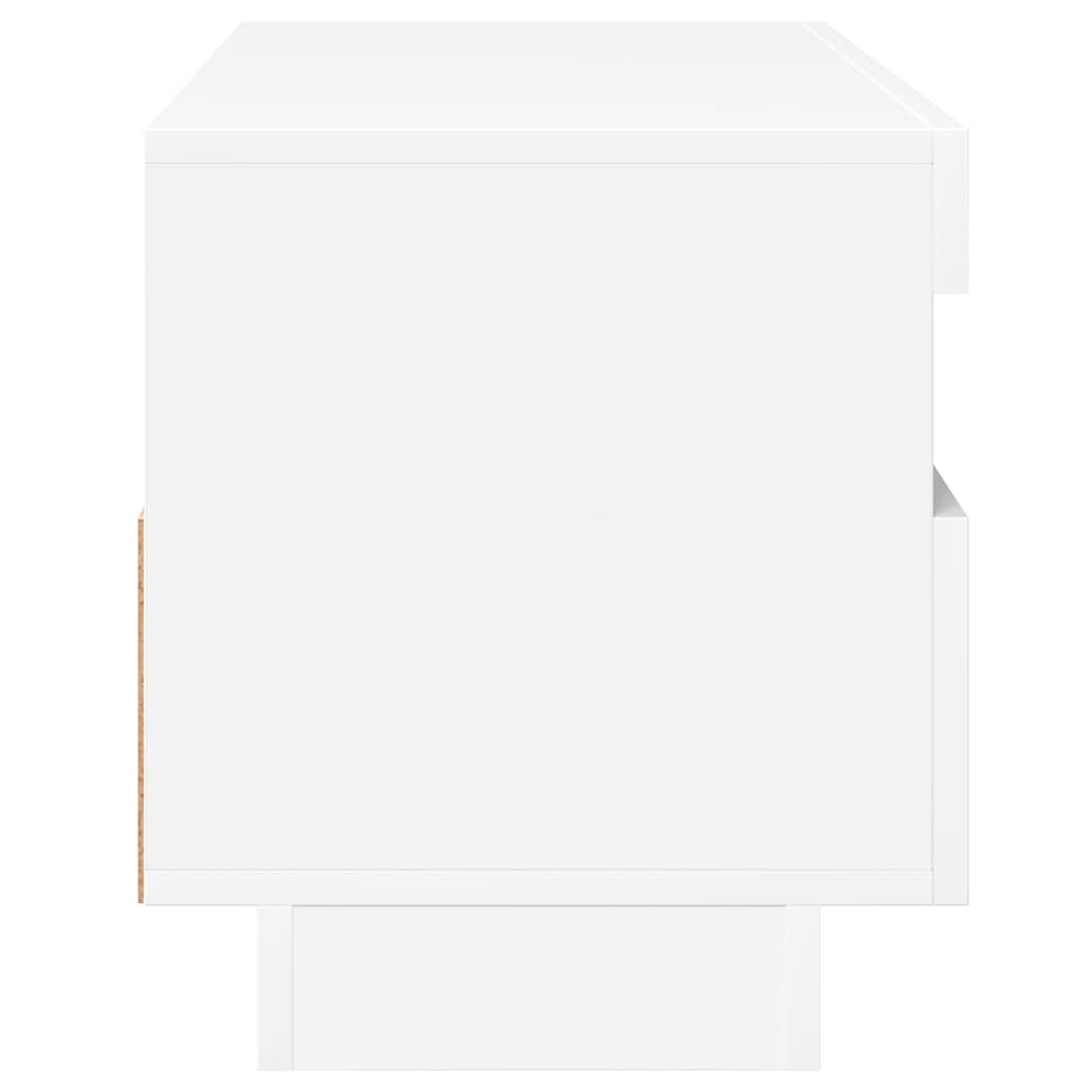 TV-Schrank mit LED-Leuchten Hochglanz-Weiß 100x35x40 cm