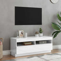TV-Schrank mit LED-Leuchten Hochglanz-Weiß 100x35x40 cm