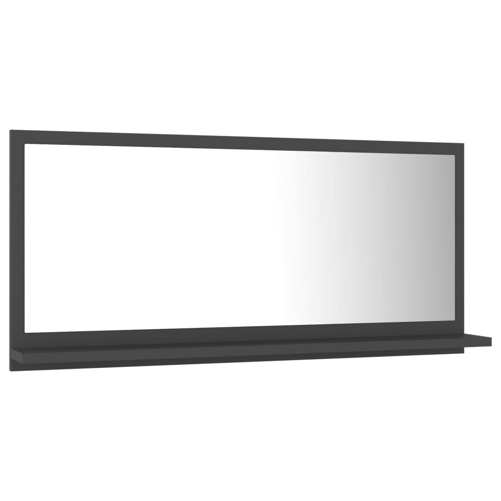 Badspiegel Grau 80x10,5x37 cm Holzwerkstoff