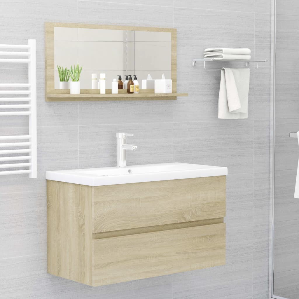 Badspiegel Sonoma-Eiche 80x10,5x37 cm Holzwerkstoff