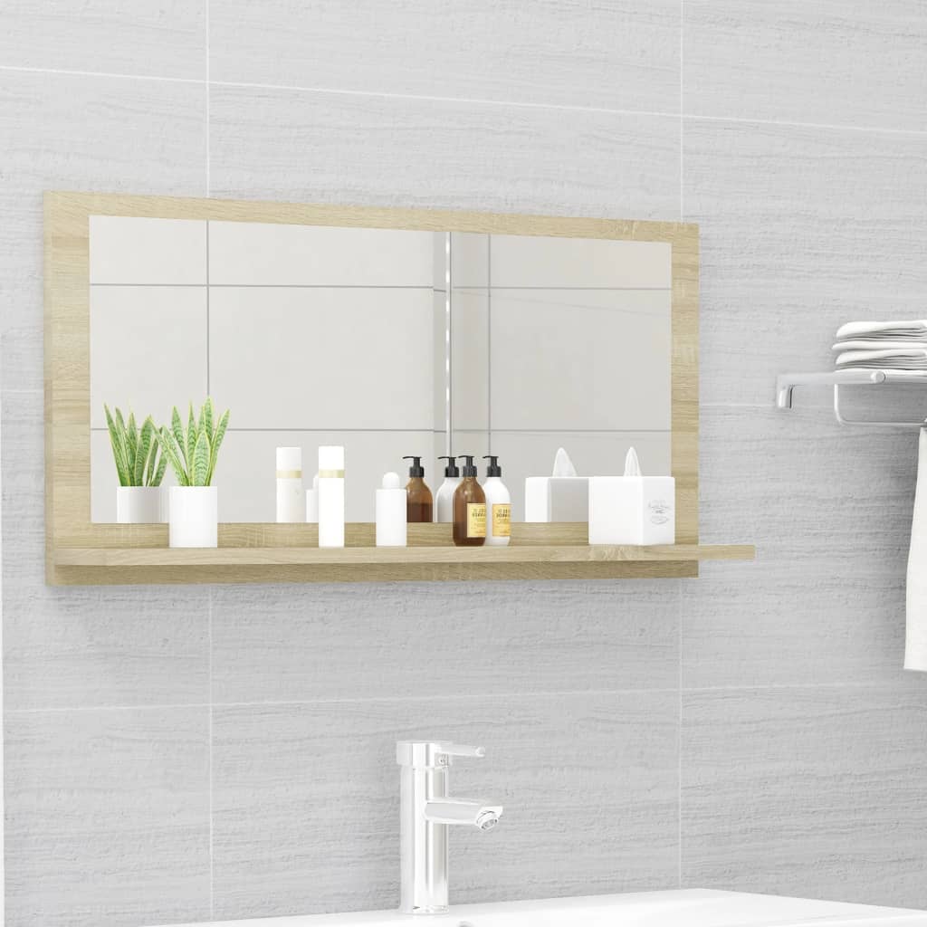 Badspiegel Sonoma-Eiche 80x10,5x37 cm Holzwerkstoff