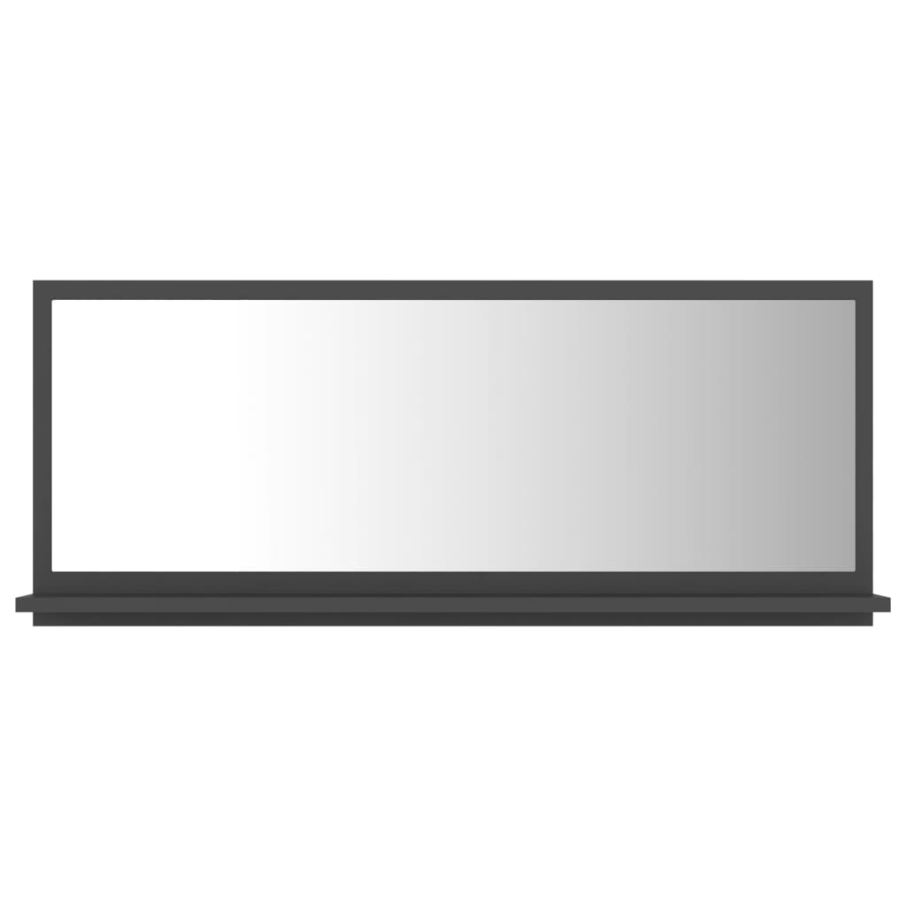 Badspiegel Grau 90x10,5x37 cm Holzwerkstoff