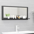 Badspiegel Grau 90x10,5x37 cm Holzwerkstoff