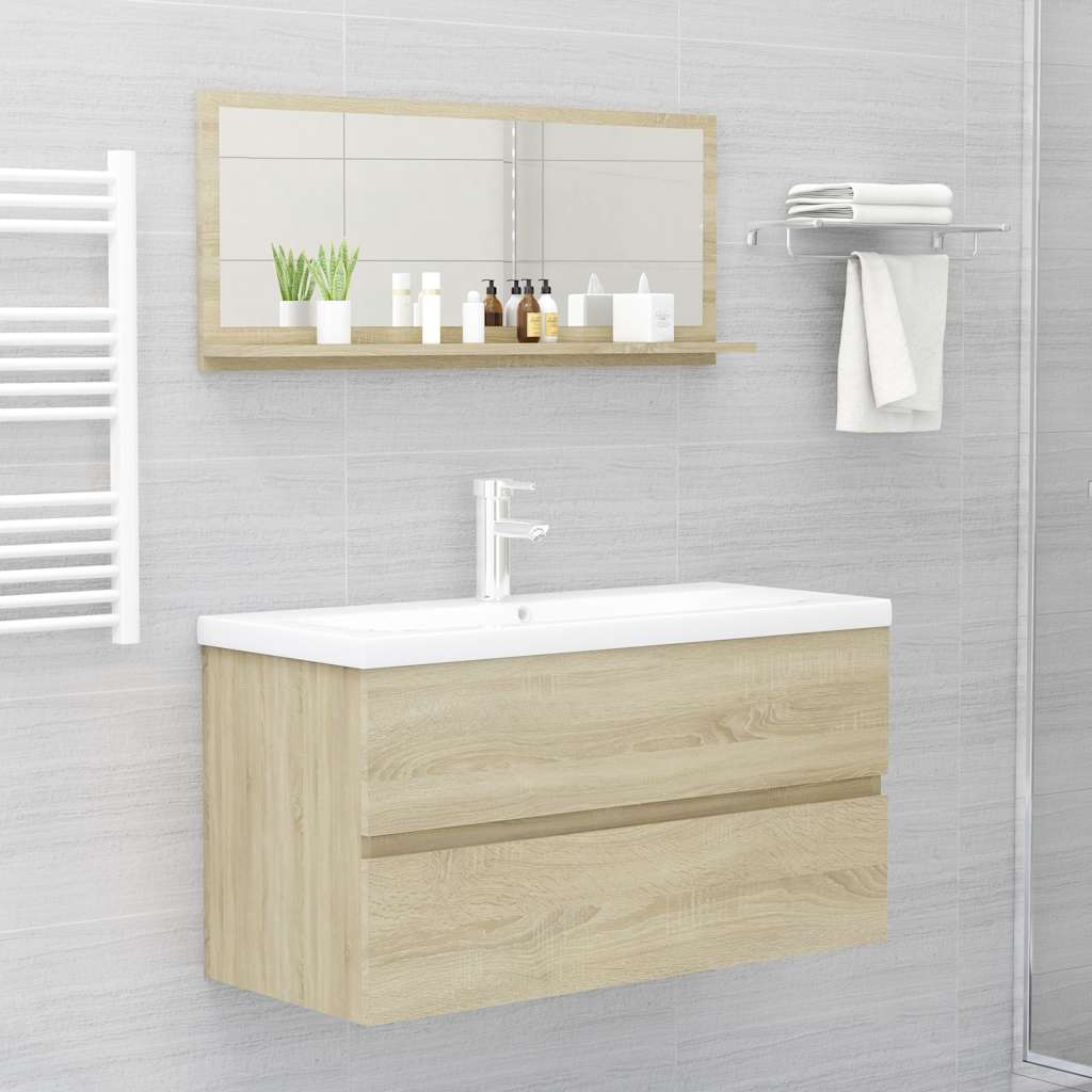 Badspiegel Sonoma-Eiche 90x10,5x37 cm Holzwerkstoff