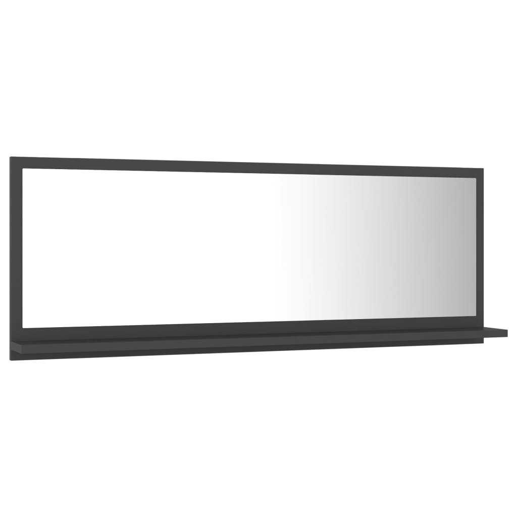 Badspiegel Grau 100x10,5x37 cm Holzwerkstoff
