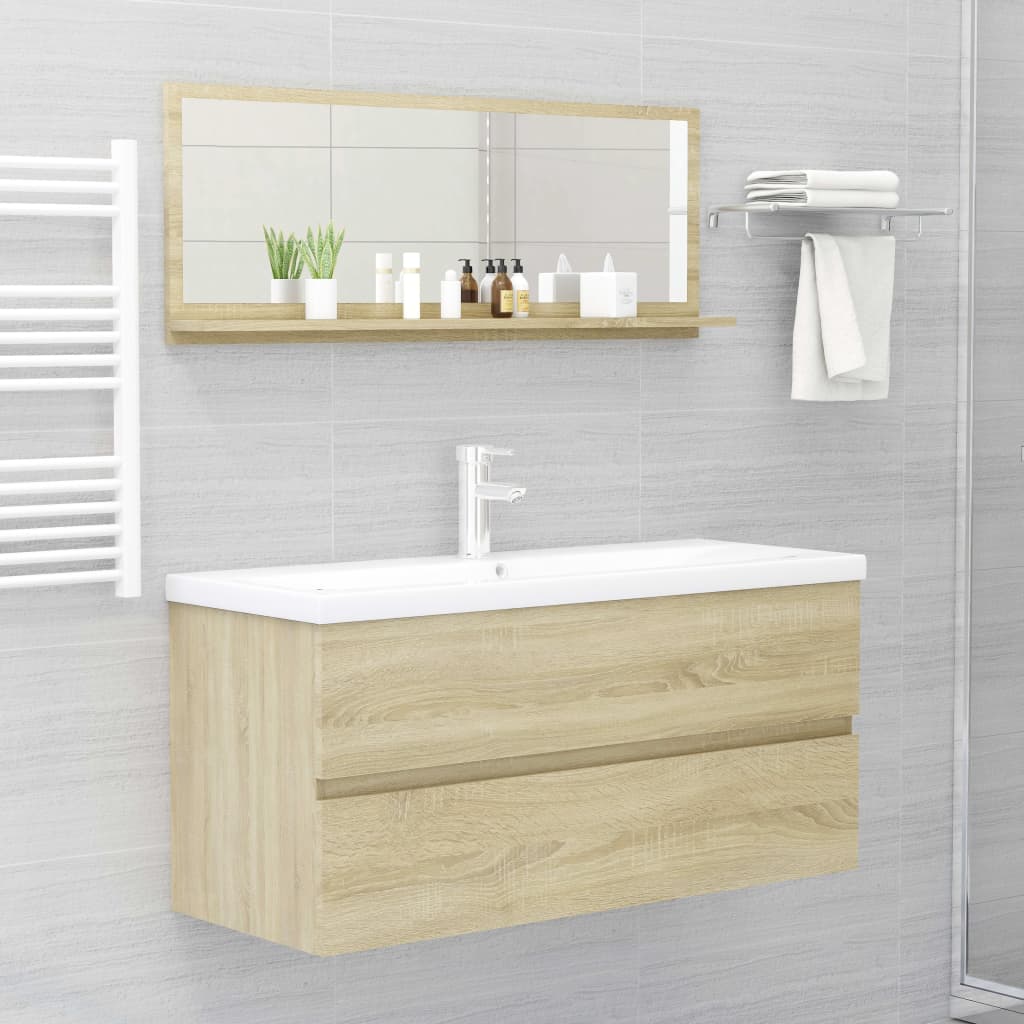 Badspiegel Sonoma-Eiche 100x10,5x37 cm Holzwerkstoff