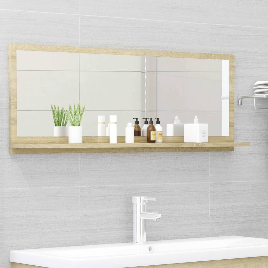 Badspiegel Sonoma-Eiche 100x10,5x37 cm Holzwerkstoff