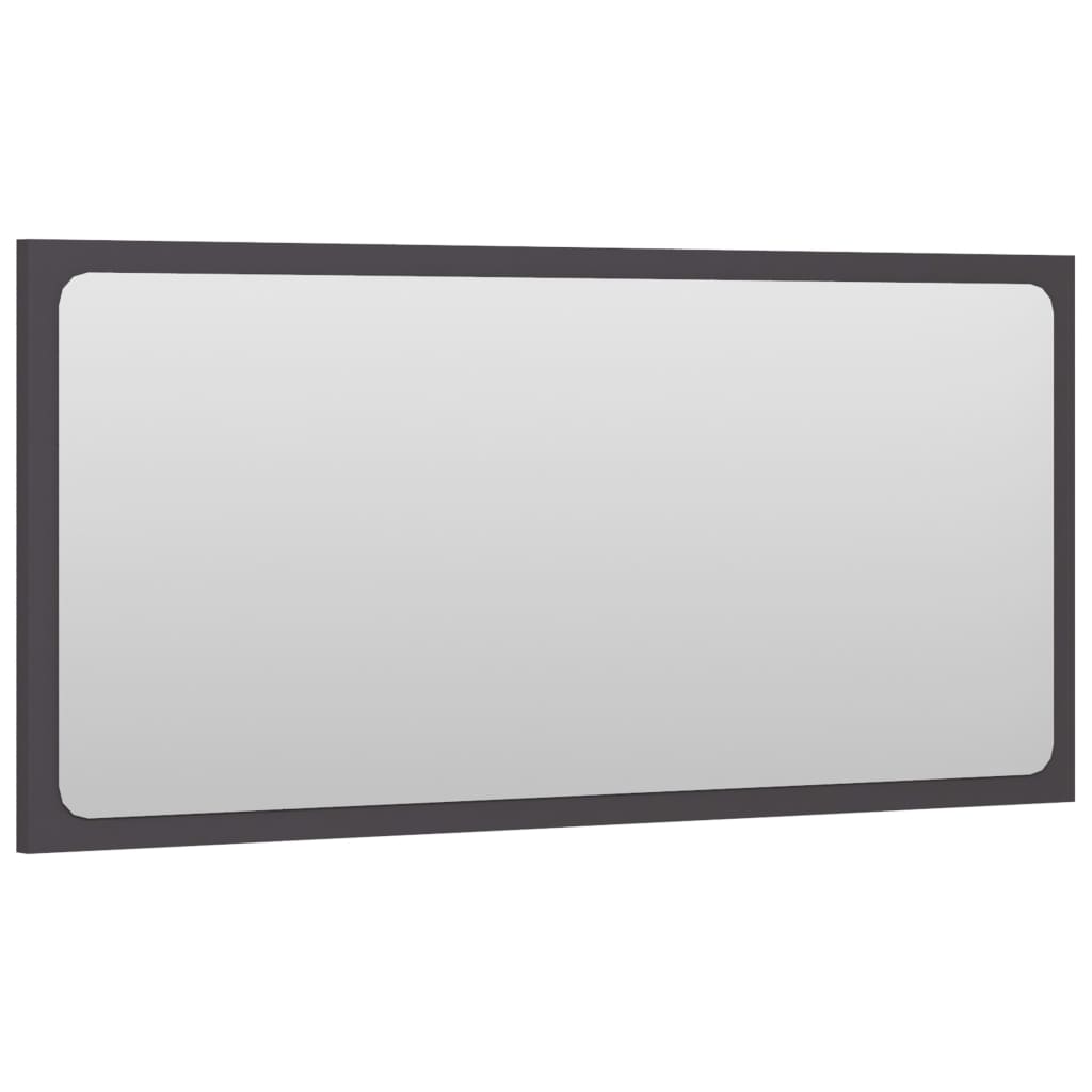 Badspiegel Grau 80x1,5x37 cm Holzwerkstoff