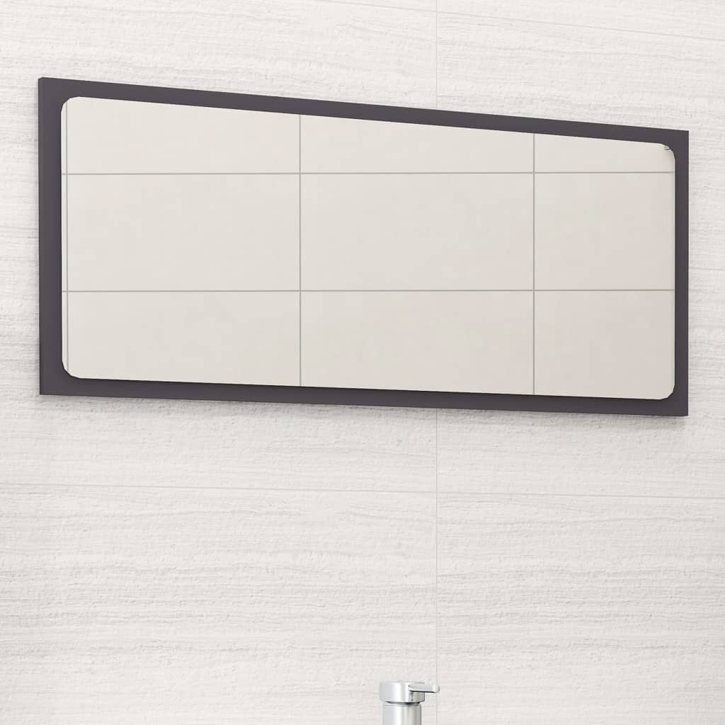 Badspiegel Grau 80x1,5x37 cm Holzwerkstoff