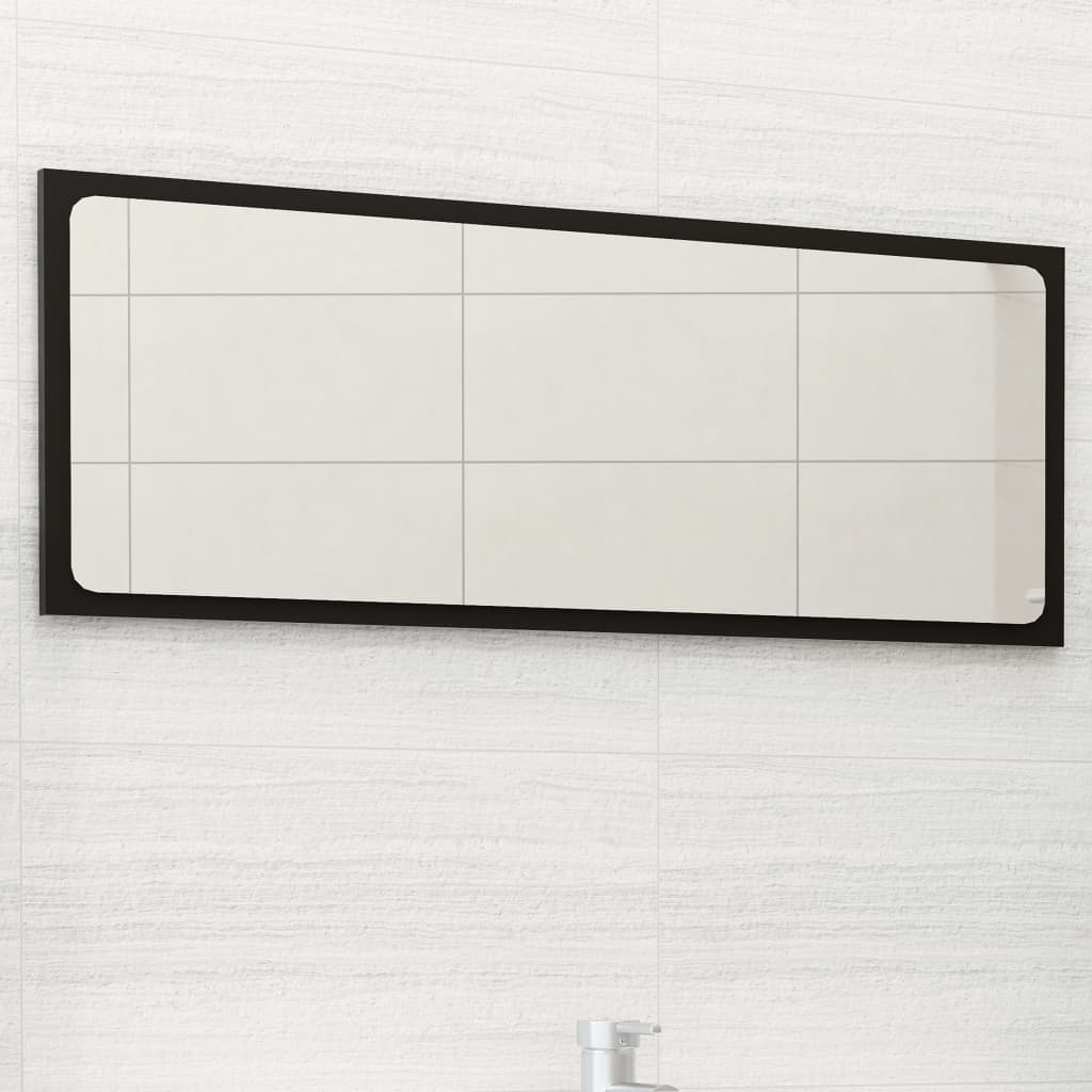 Badspiegel Schwarz 90x1,5x37 cm Holzwerkstoff