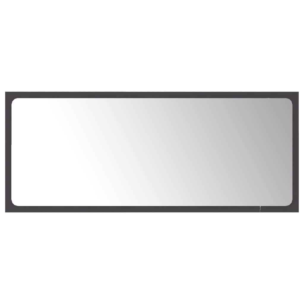 Badspiegel Grau 90x1,5x37 cm Holzwerkstoff