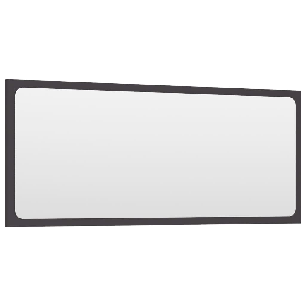 Badspiegel Grau 90x1,5x37 cm Holzwerkstoff