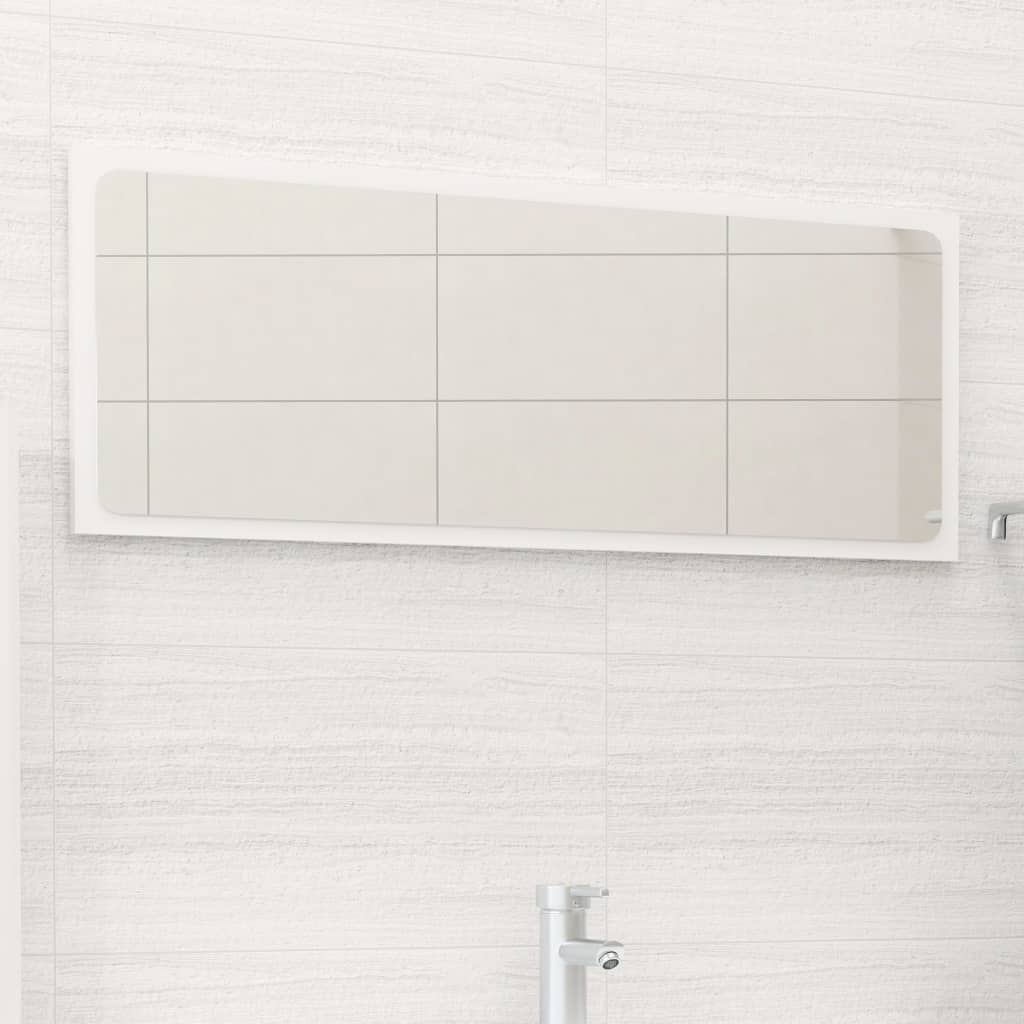 Badspiegel Hochglanz-Weiß 90x1,5x37 cm Holzwerkstoff