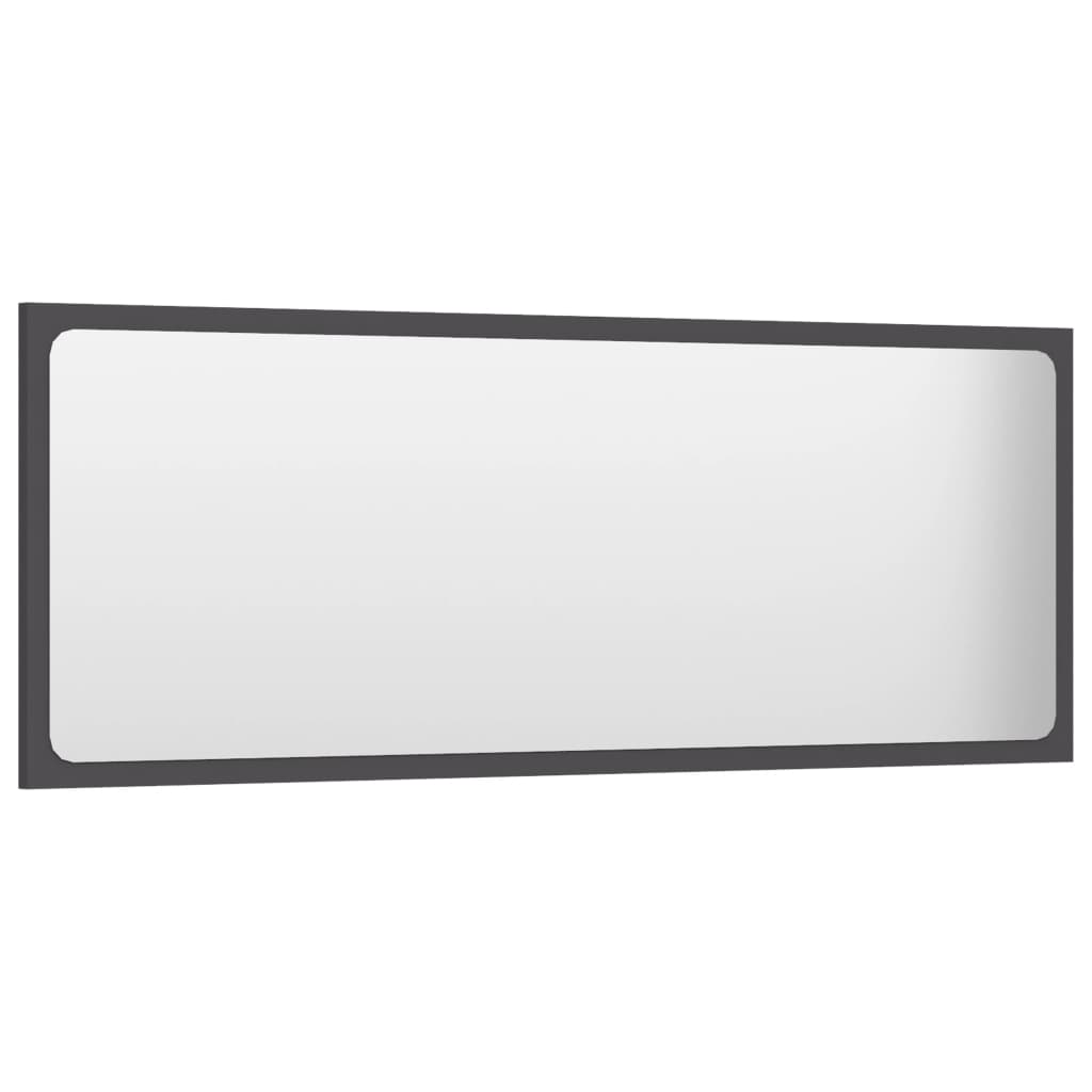 Badspiegel Grau 100x1,5x37 cm Holzwerkstoff
