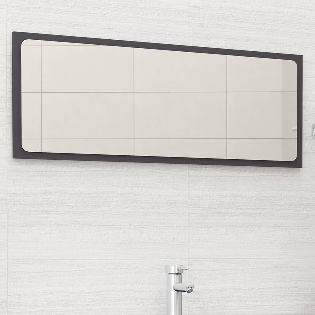 Badspiegel Grau 100x1,5x37 cm Holzwerkstoff