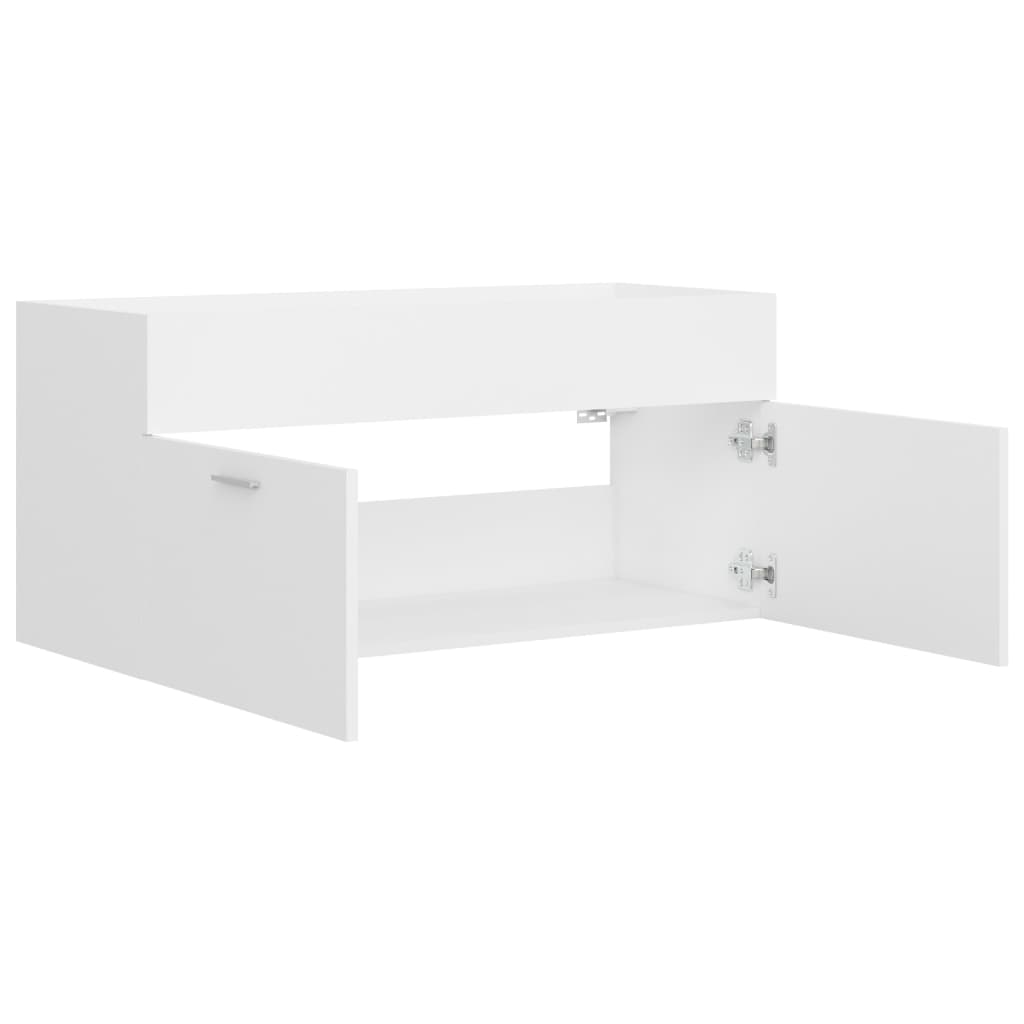 Waschbeckenunterschrank Weiß 100x38,5x46 cm Holzwerkstoff