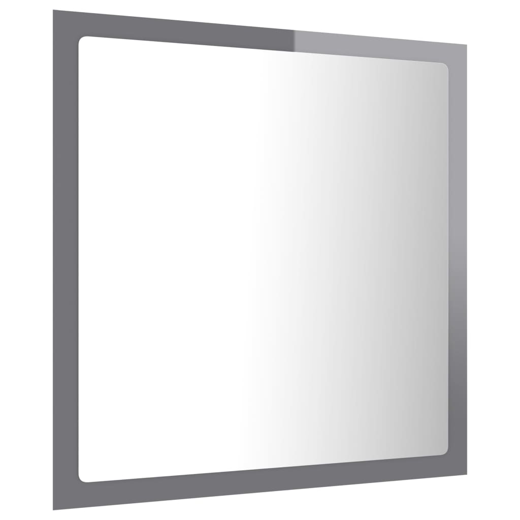 LED-Badspiegel Hochglanz-Grau 40x8,5x37 cm Acryl