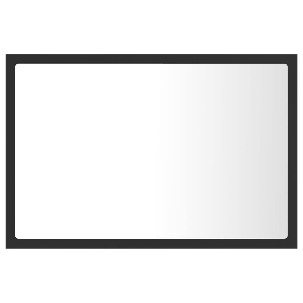 LED-Badspiegel Grau 60x8,5x37 cm Acryl