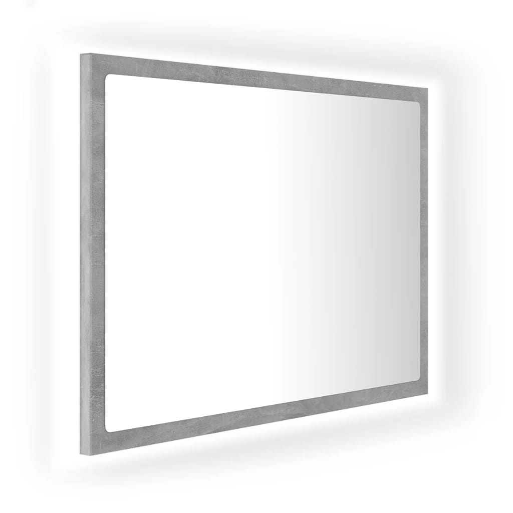 LED-Badspiegel Betongrau 60x8,5x37 cm Acryl
