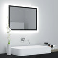 LED-Badspiegel Hochglanz-Grau 60x8,5x37 cm Acryl