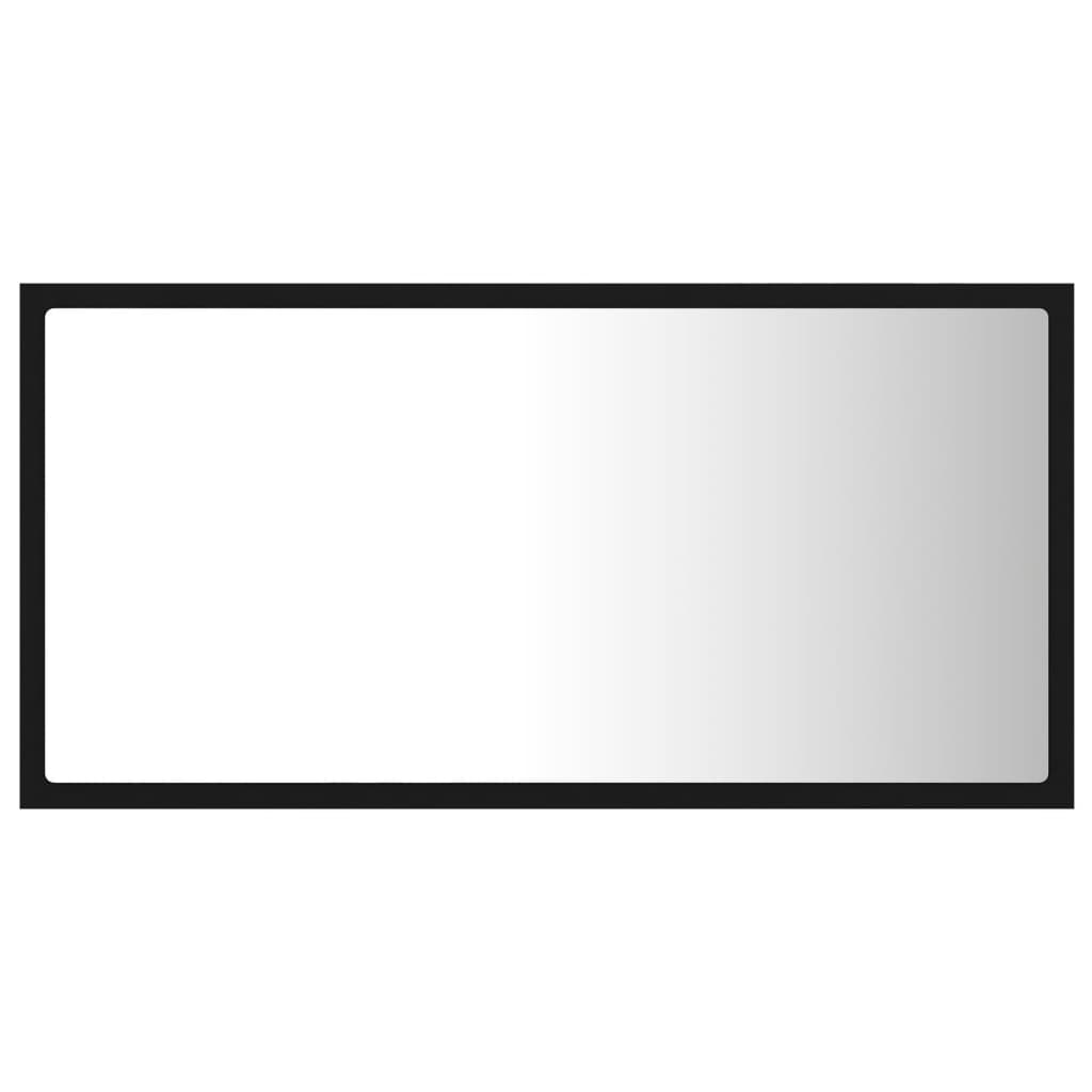 LED-Badspiegel Schwarz 80x8,5x37 cm Acryl