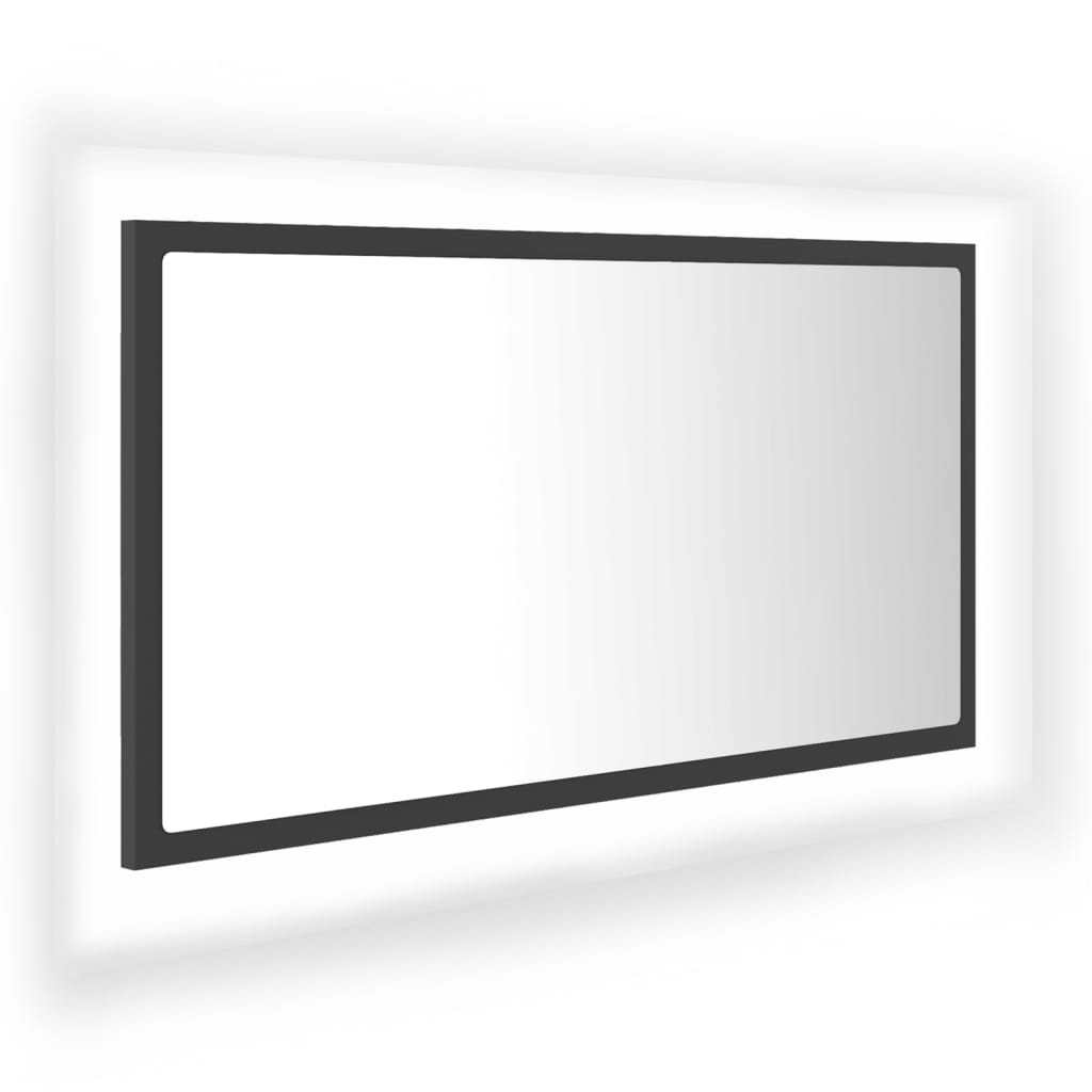 LED-Badspiegel Grau 80x8,5x37 cm Acryl