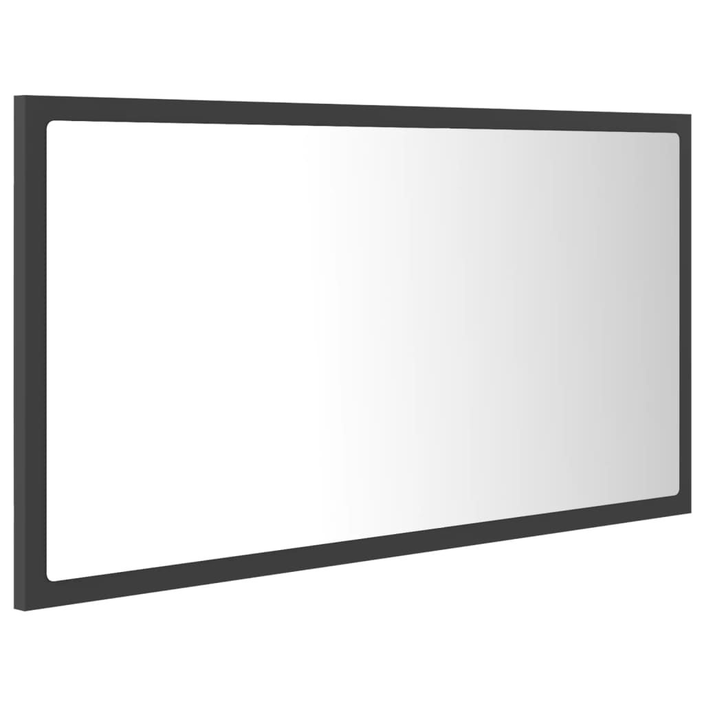 LED-Badspiegel Grau 80x8,5x37 cm Acryl