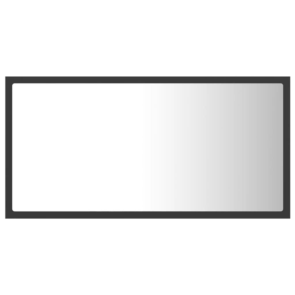 LED-Badspiegel Grau 80x8,5x37 cm Acryl