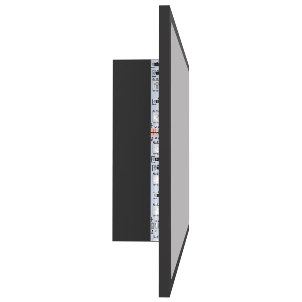 LED-Badspiegel Grau 80x8,5x37 cm Acryl