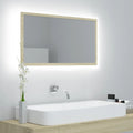 LED-Badspiegel Sonoma-Eiche 80x8,5x37 cm Acryl