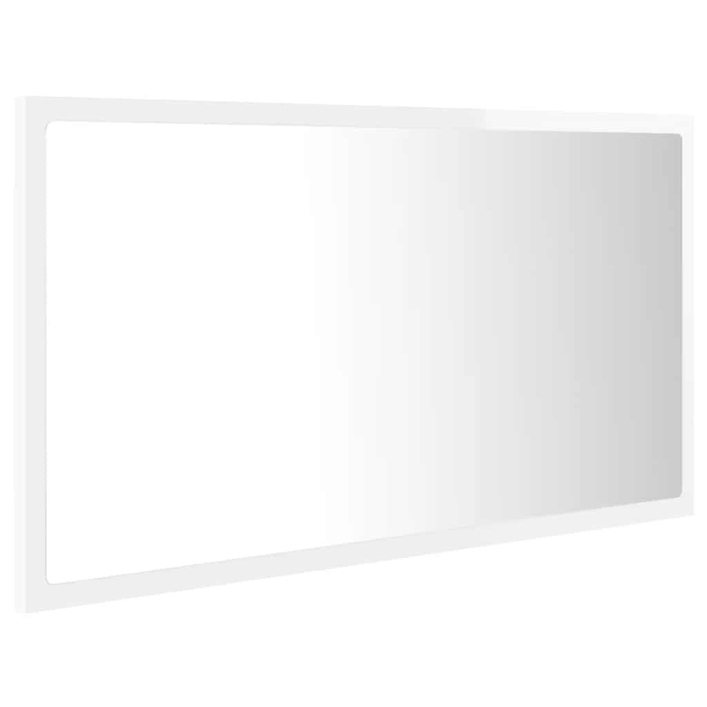 LED-Badspiegel Hochglanz-Weiß 80x8,5x37 cm Acryl