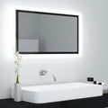LED-Badspiegel Hochglanz-Schwarz 80x8,5x37 cm Acryl