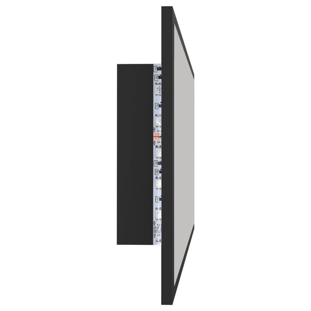LED-Badspiegel Grau 90x8,5x37 cm Acryl