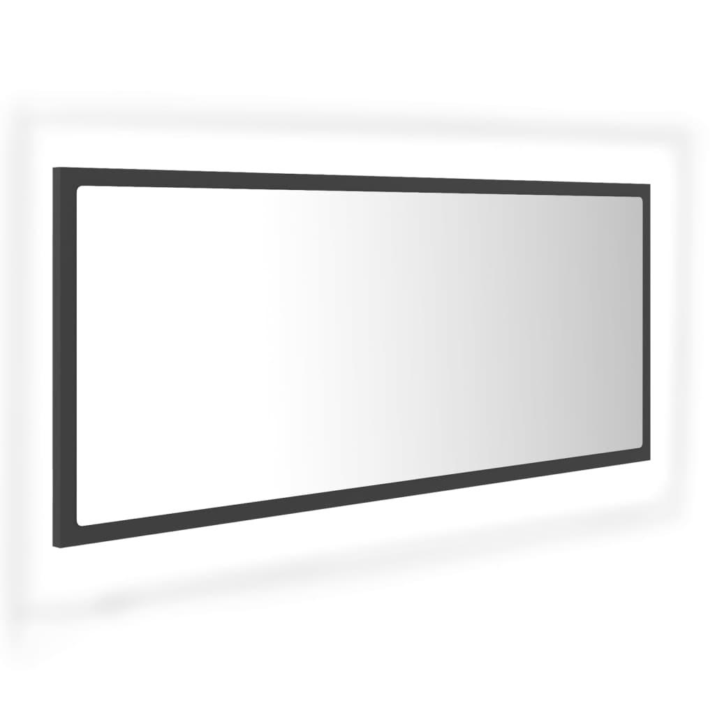 LED-Badspiegel Grau 100x8,5x37 cm Acryl