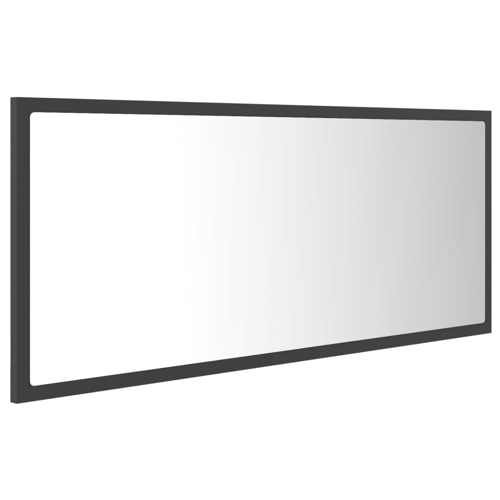 LED-Badspiegel Grau 100x8,5x37 cm Acryl