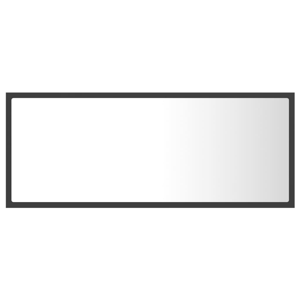 LED-Badspiegel Grau 100x8,5x37 cm Acryl