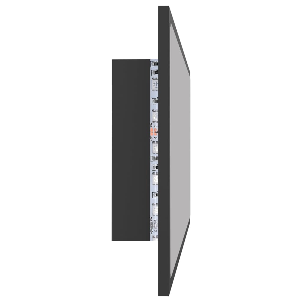 LED-Badspiegel Grau 100x8,5x37 cm Acryl