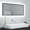 LED-Badspiegel Grau 100x8,5x37 cm Acryl