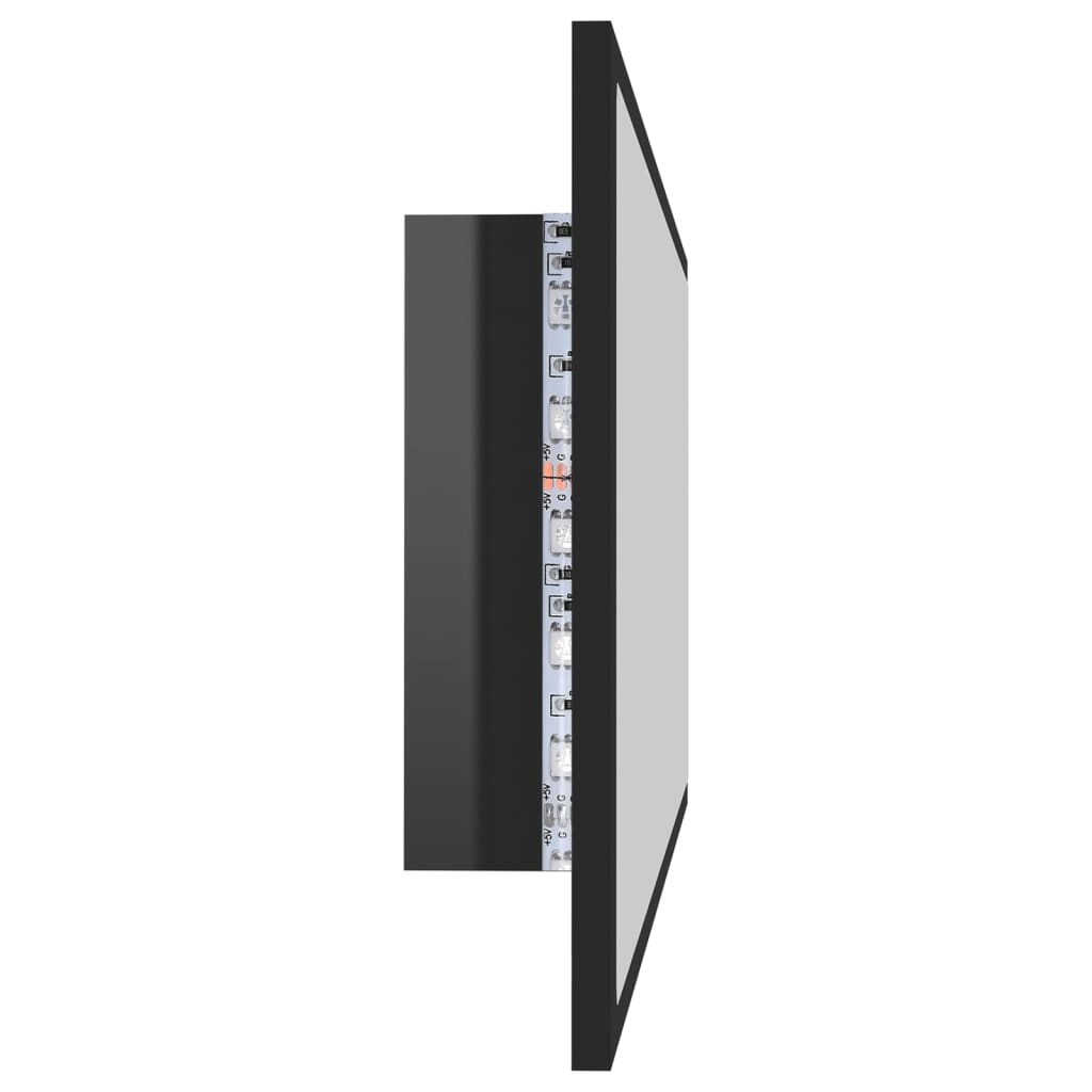 LED-Badspiegel Hochglanz-Schwarz 100x8,5x37 cm Acryl