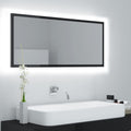LED-Badspiegel Hochglanz-Schwarz 100x8,5x37 cm Acryl