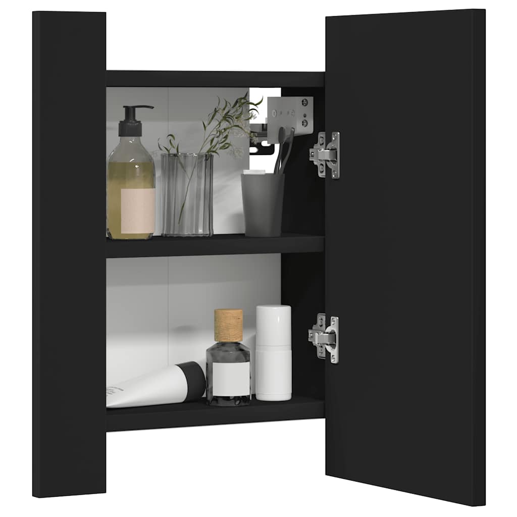 LED-Bad-Spiegelschrank Schwarz 40x12x45 cm Acryl