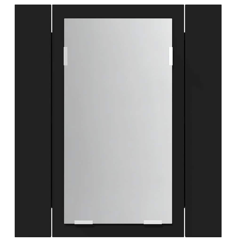 LED-Bad-Spiegelschrank Schwarz 40x12x45 cm Acryl