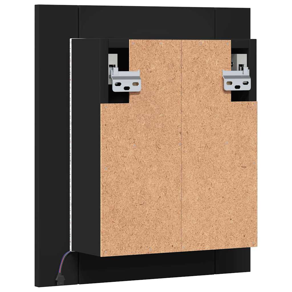 LED-Bad-Spiegelschrank Schwarz 40x12x45 cm Acryl