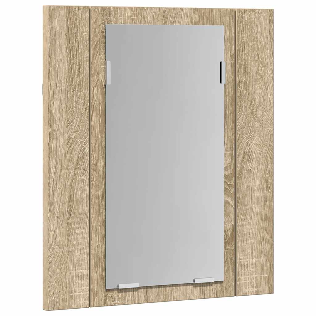 LED-Bad-Spiegelschrank Sonoma-Eiche 40x12x45 cm Acryl